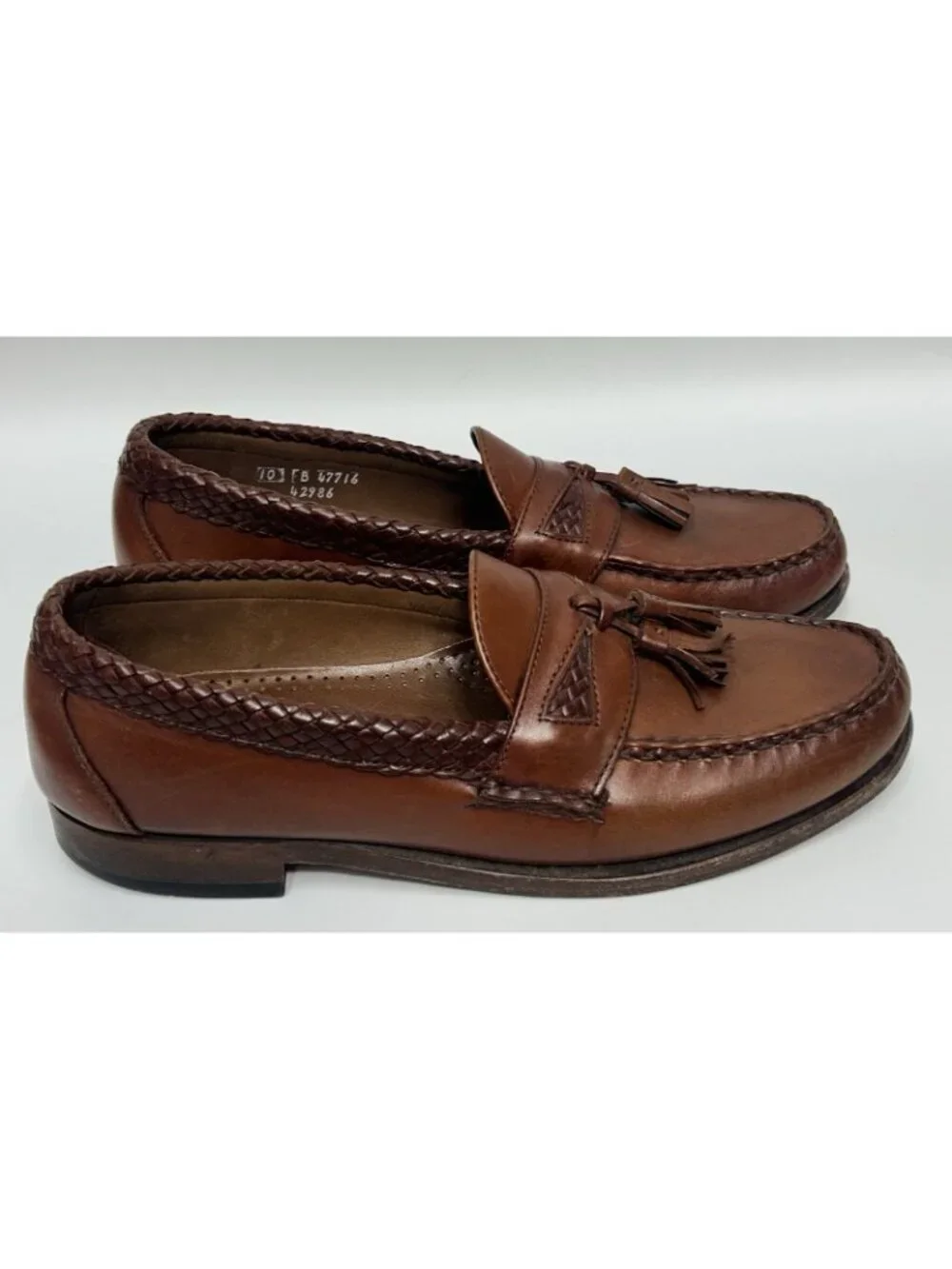 Allen Edmonds Maxfield leather loafers shoes mens size 10 brown 47716 Tassel